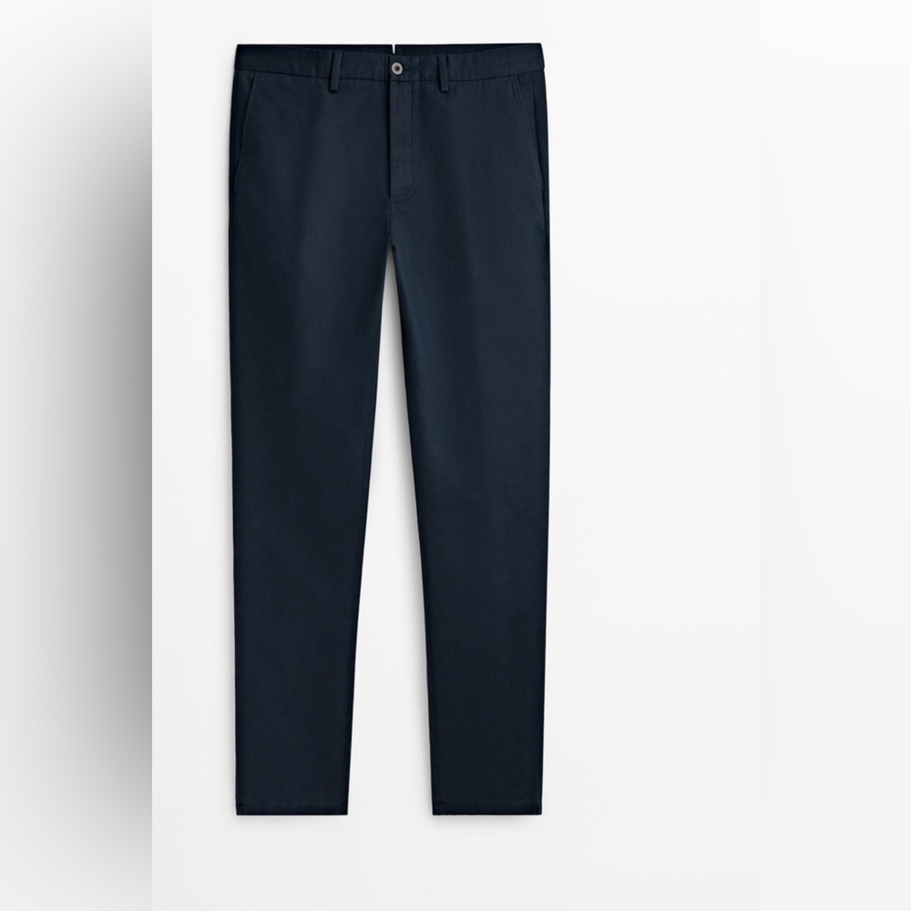 = Massimo Dutti RELAXED FIT CANVAS CHINO TROUSERS Size 36 - Picture 5 of 8